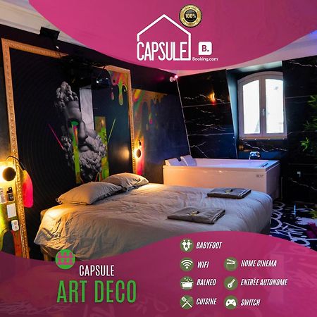 Capsule Art Deco - Jacuzzi - Netflix - Home Cinema - Arcade De Jeux & Nintendo Switch - 2 Chambres - Filet Suspendu Валенсиен Екстериор снимка